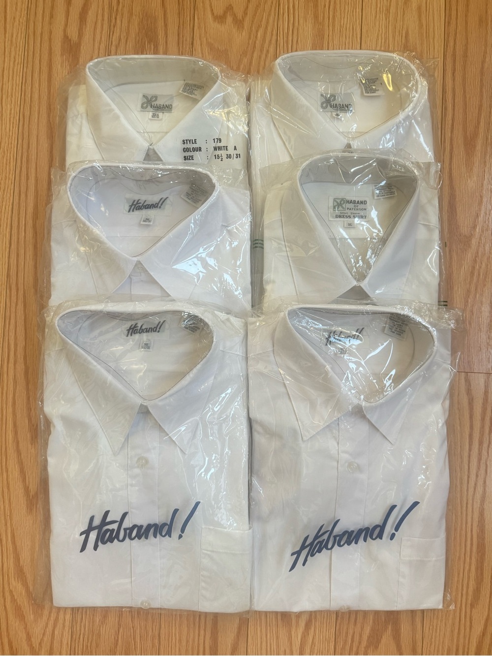 Haband White Men’s Dress Shirts - Pack of Six Classic Collared